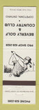 Matchbook Cover - Beverly Golf and Country Club Copetown ON