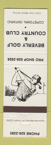 Matchbook Cover - Beverly Golf and Country Club Copetown ON