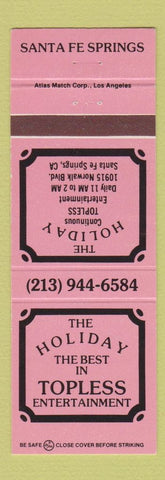 Matchbook Cover - Holiday Topless Strip Club Santa Fe Springs CA