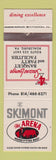 Matchbook Cover - Skimont The Arena Restaurant Boalsburg PA