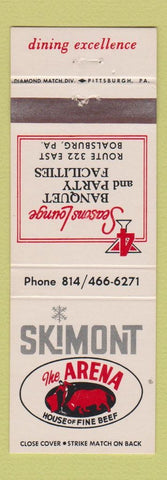 Matchbook Cover - Skimont The Arena Restaurant Boalsburg PA