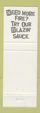 Matchbook Cover - Buffalo Wild Wings BW3 Chicken Wings