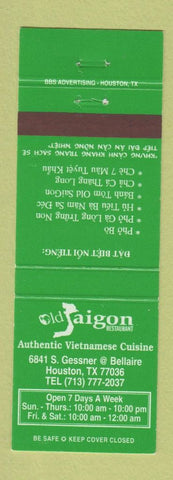 Matchbook Cover - Old Saigon Restaurant Vietnamese Houston TX