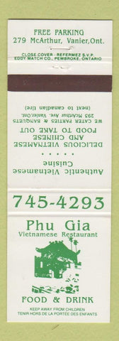 Matchbook Cover - Phu Gia Vietnamese Restaurant Vanier ON