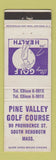 Matchbook Cover - Pine Valley Golf Course South Rehoboth MA WEAR