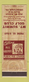 Matchbook Cover - Mount Summit Golf Club Uniontown PA
