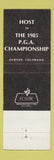 Matchbook Cover - Cherry Hills Country Club Denver Colorado