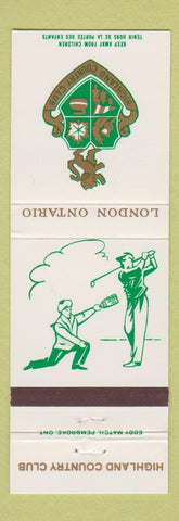 Matchbook Cover - Highland Country Club London ON