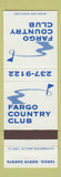 Matchbook Cover - Fargo Country Club ND