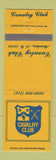 Matchbook Cover - Cavalry Club Manlius NY