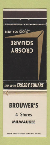 Matchbook Cover - Crosby Square Men's Shoes Brouwer's Milwaukee WI