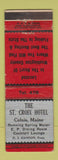 Matchbook Cover - St Croix Hotel Calais ME low phone # WEAR