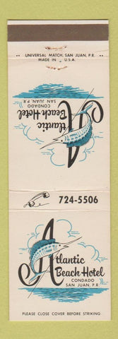 Matchbook Cover - Atlantic Beach Hotel San Juan Puerto Rico Condado