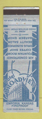 Matchbook Cover - Hotel Broadview Emporia KS