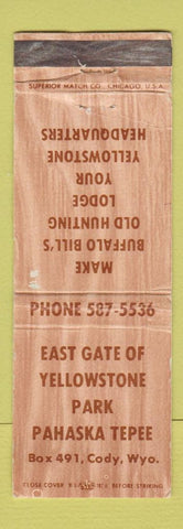 Matchbook Cover - Pahaska Tepee Cody WY WORN