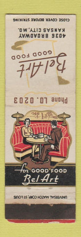 Matchbook Cover - Bel Art Restaurant Kansas City MO WEAR