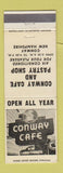Matchbook Cover - Conway Cafe Pastry Shop Conway NH