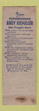 Matchbook Cover - Andrew Biemiller Congress Election Milwaukee WI WEAR