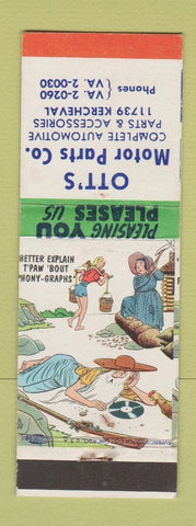 Matchbook Cover - Ott's Motor Parts Detroit MI hillbilly