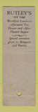 Matchbook Cover - Rutley's Candy Bakery Goods New York City