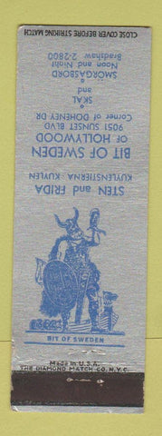 Matchbook Cover - Bit of Sweden Hollywood CA San Francisco