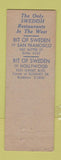Matchbook Cover - Bit of Sweden Hollywood CA San Francisco