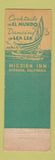 Matchbook Cover - Mission Inn Riverside CA