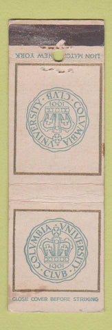 Matchbook Cover - Columbia University Club WEAR
