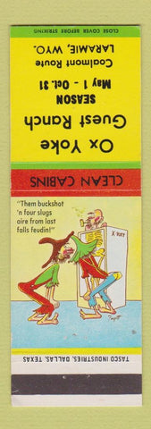 Matchbook Cover - Ox Yoke Guest Ranch Laramie WY hillbilly
