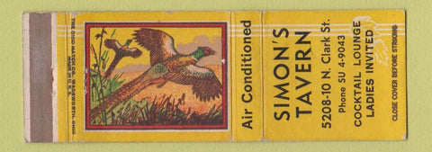 Matchbook Cover - Simon's Tavern Chicago? WEAR