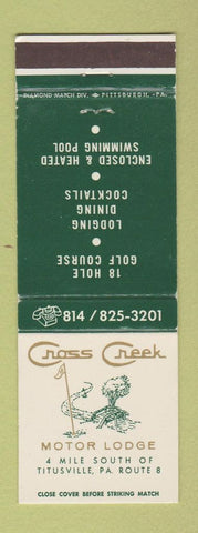 Matchbook Cover - Cross Creek Motor Lodge Titusville PA