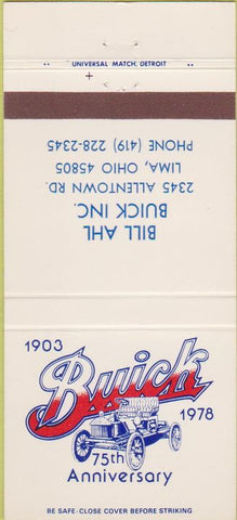 Matchbook Cover - 1978 Buick Lima OH 30 Strike