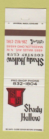 Matchbook Cover - Shady Hollow Country Club Massillon OH