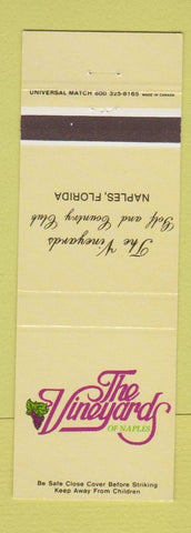 Matchbook Cover - The Vineyard Naples FL Golf Country Club