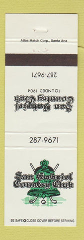 Matchbook Cover - San Gabriel Country Club CA