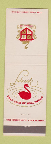 Matchbook Cover - Lakeside Golf Club of Hollywood CA