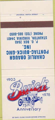 Matchbook Cover - 1978 Buick Pontiac GMC Stauton VA 30 Strike