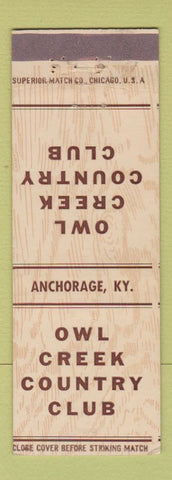Matchbook Cover - Owl Creek Country Club Anchorage KY