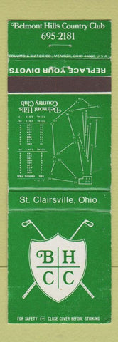 Matchbook Cover - Belmont Hills Country Club St Clairsville OH