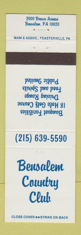 Matchbook Cover - Bensalem Country Club PA