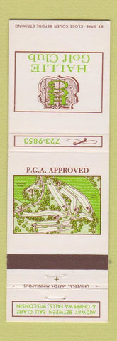 Matchbook Cover - Hallie Golf Club Eau Claire Chippewa Falls WI