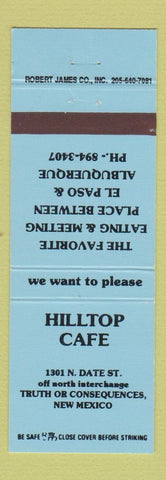 Matchbook Cover - Hilltop Cafe Truth or Consequences NM