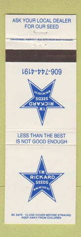 Matchbook Cover - FW Rickard Seeds Winchester KY