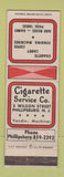 Matchbook Cover - Cigarette Service Vending Phillipsburg NJ
