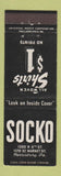 Matchbook Cover - Socko Men's Clothes Harrisburg PA