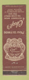 Matchbook Cover - Chef's Restaurant Newton MA WEAR