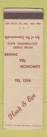 Matchbook Cover - Hook & Eye Restaurant Southbridge MA