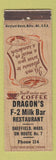 Matchbook Cover - Dragon's F2 Milke Bar Sheffield MA WEAR