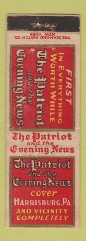 Matchbook Cover - The Patriot Evening Newspaper Harrisburg PA WEAR