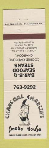 Matchbook Cover - Charcoal Charlie's Smoke House Fort Lauderdale FL